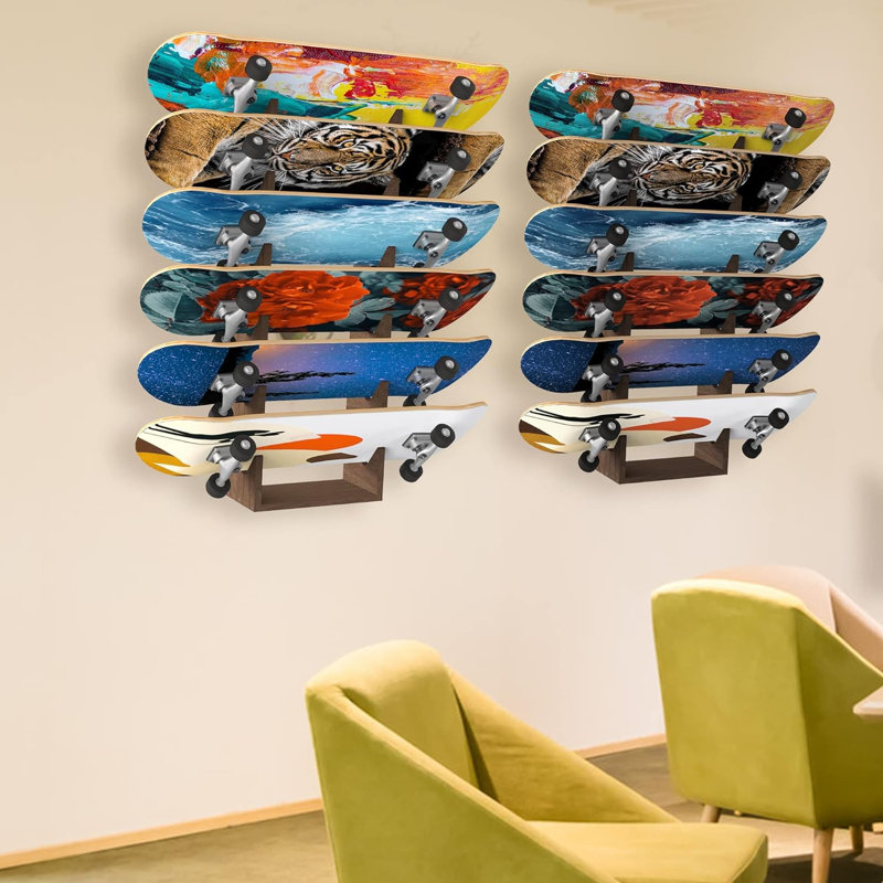 Latitude Run® Wooden Skateboard Wall Mount Display Skateboard